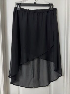Flamingo Black Chiffon Sheer Hi-lo Hem Size XL